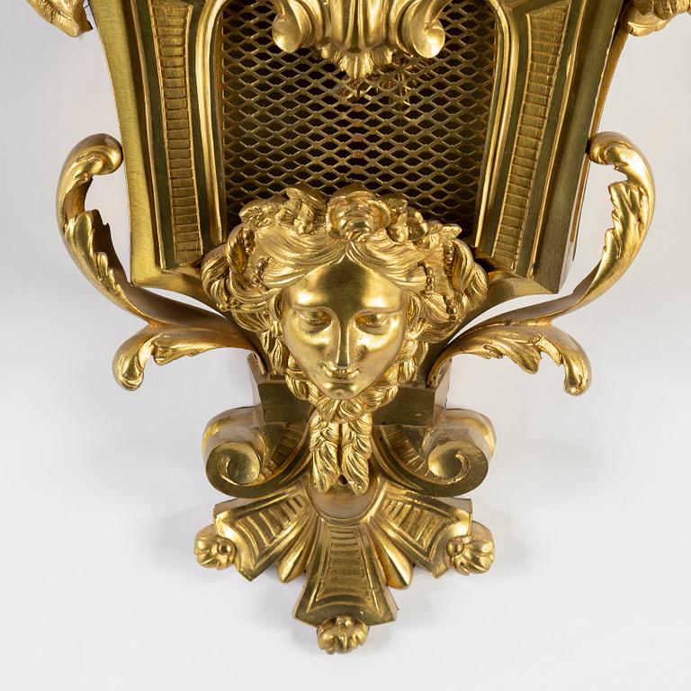 A French bronze wall clock, second half of the 19th century.