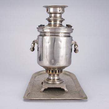 SAMOVAR, förnicklad mässing, Tula, Ryssland 1800-talets slut.