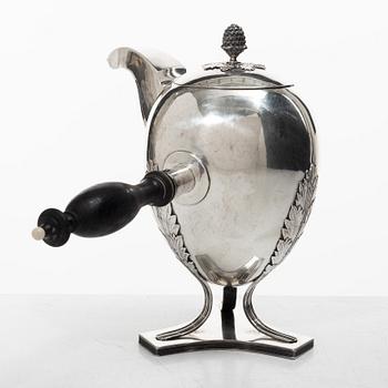 Gustaf Folcker, A swedish silver Empire coffee pot, mark of Gustaf Folcker, Stockholm 1820.