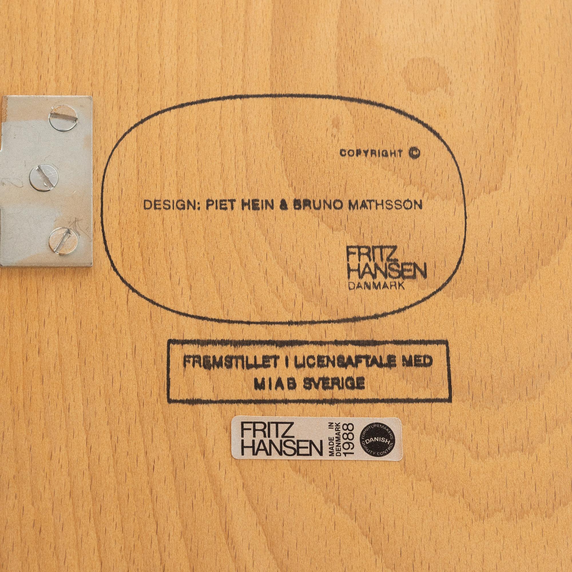 Bruno Mathsson & Piet Hein, bord, "Superellips", Fritz Hansen, Danmark, 1988.