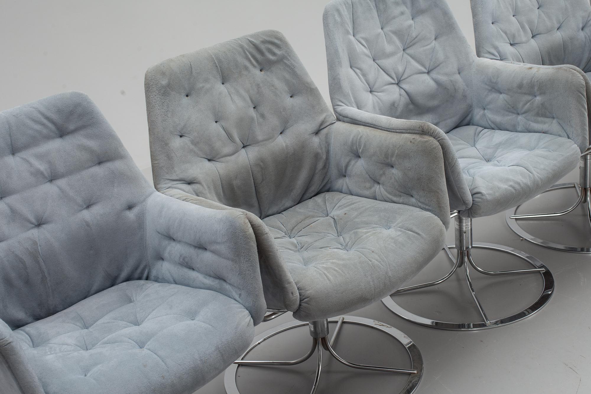 FÅTÖLJER 6 st, design Bruno Mathsson för Dux "Master".