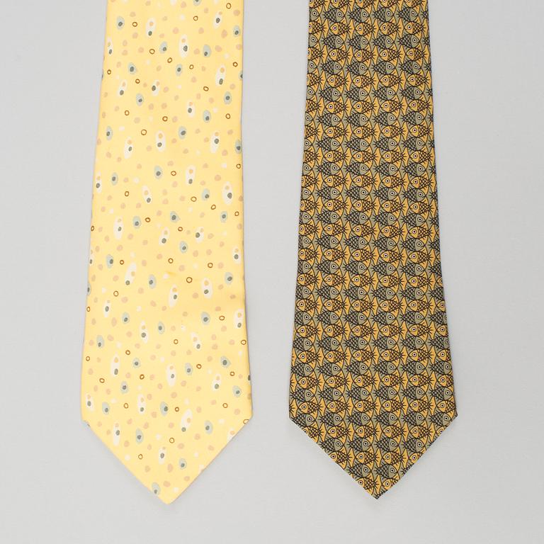 Two Hermés silk ties, France.