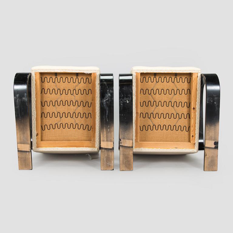 Alvar Aalto, fåtöljer ett par, "Tank chair" modell 400, Artek, 1970-tal.