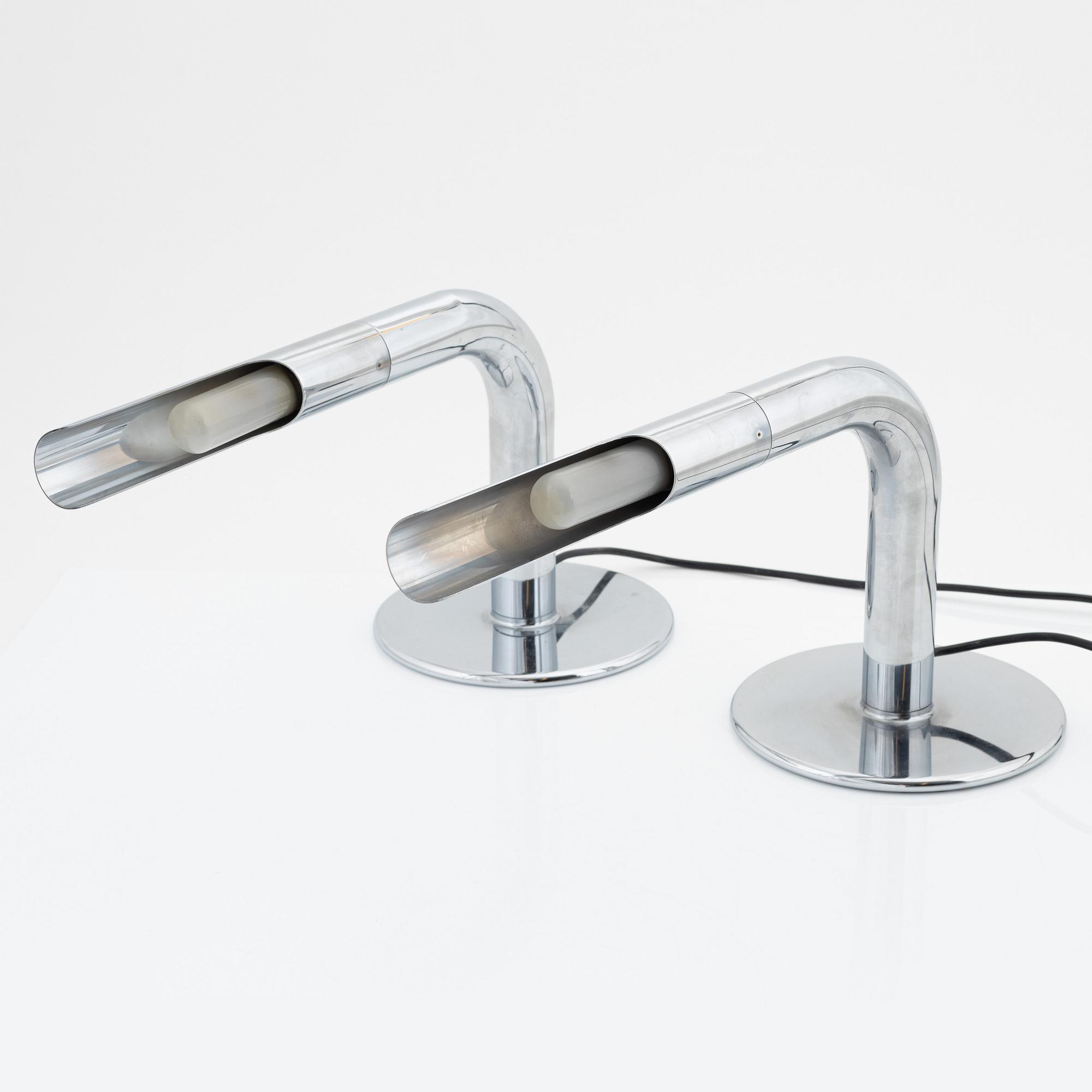 Ingo Maurer, a pair of 'Gulp' table lamps, Germany, 1960's/70's.