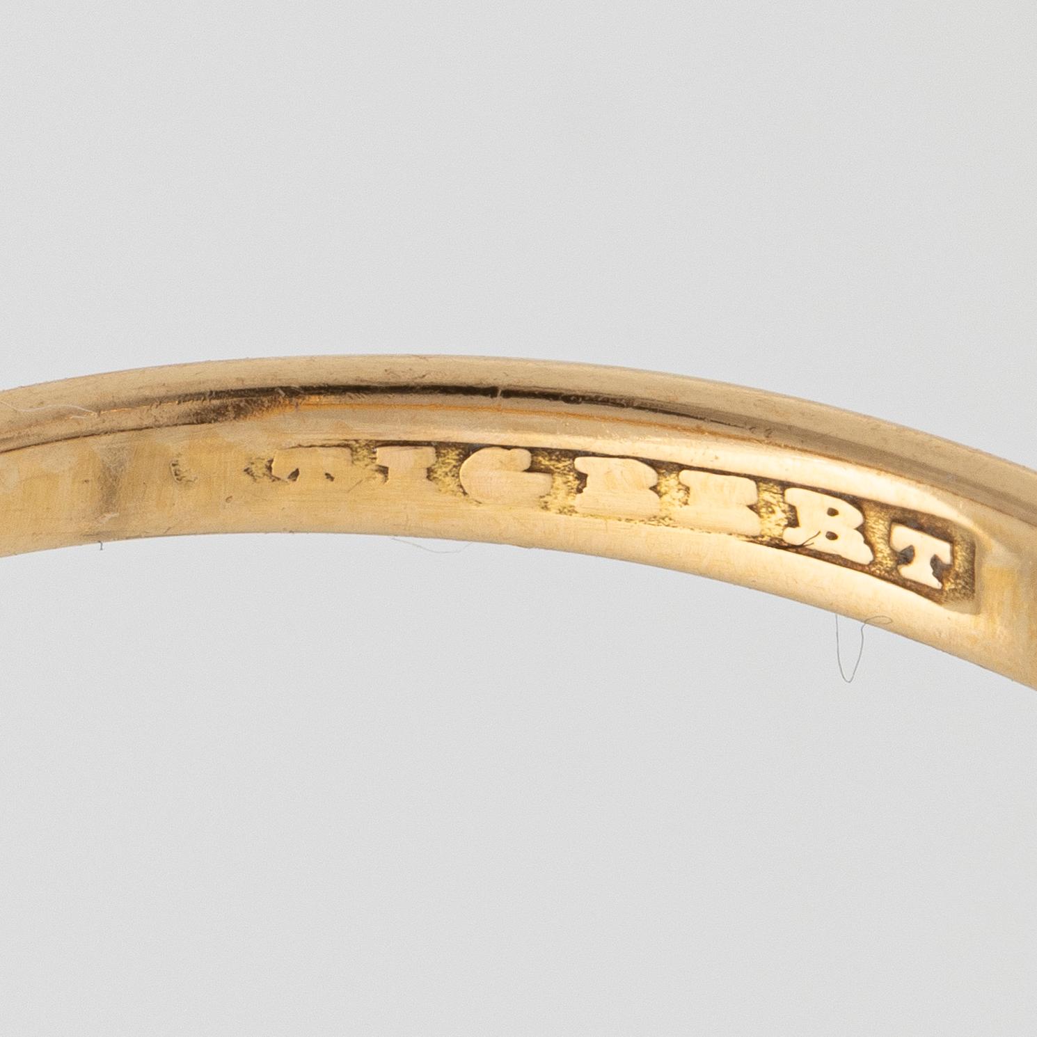 18K gold ring with a step-cut rock crystal, H Engelbert.