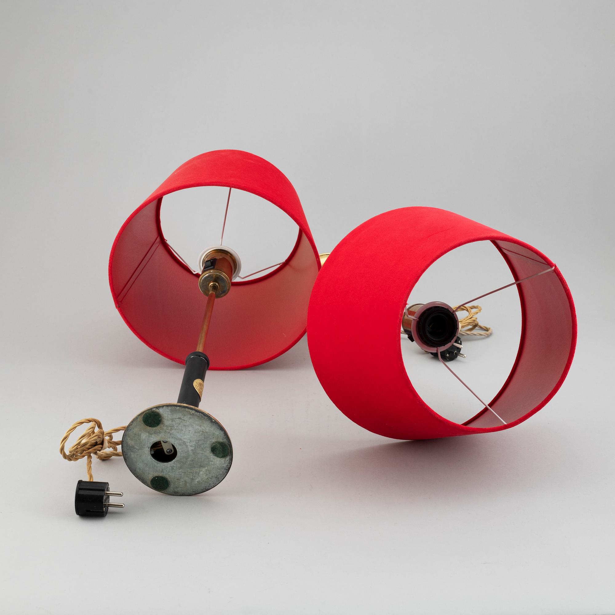 A pair of table lamps, Karlskrona Lampfabrik, second half 1900's.