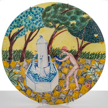 DORRIT VON FIEANDT, a decorative plate, 'Aquarius', from Horoscope series, signed DF Arabia. 1993-1997.