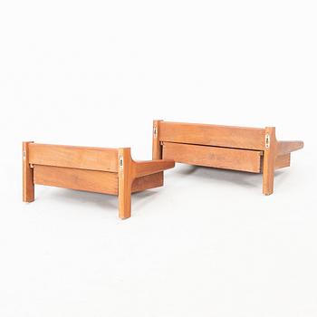 Kai Kristiansen, a pair of 1960s teak wall shelves from Dyrlund.