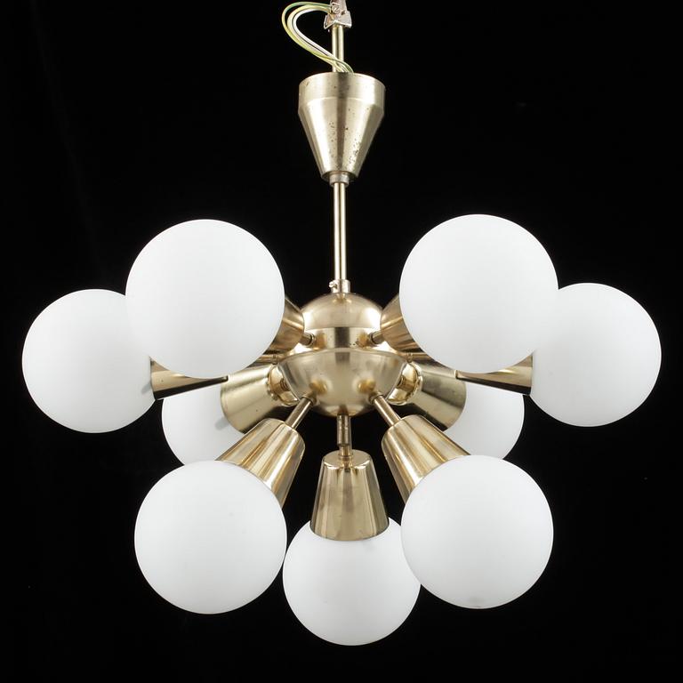 TAKLAMPA, metall, 1960-tal.
