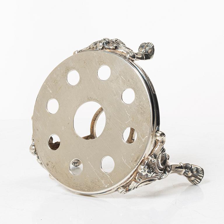 Base/holder for a burner, sterlingsilver, 20th century.