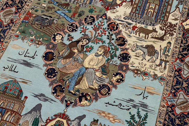 Matta, semiantik Täbris, "4 årstiderna", 284 x 173 cm.