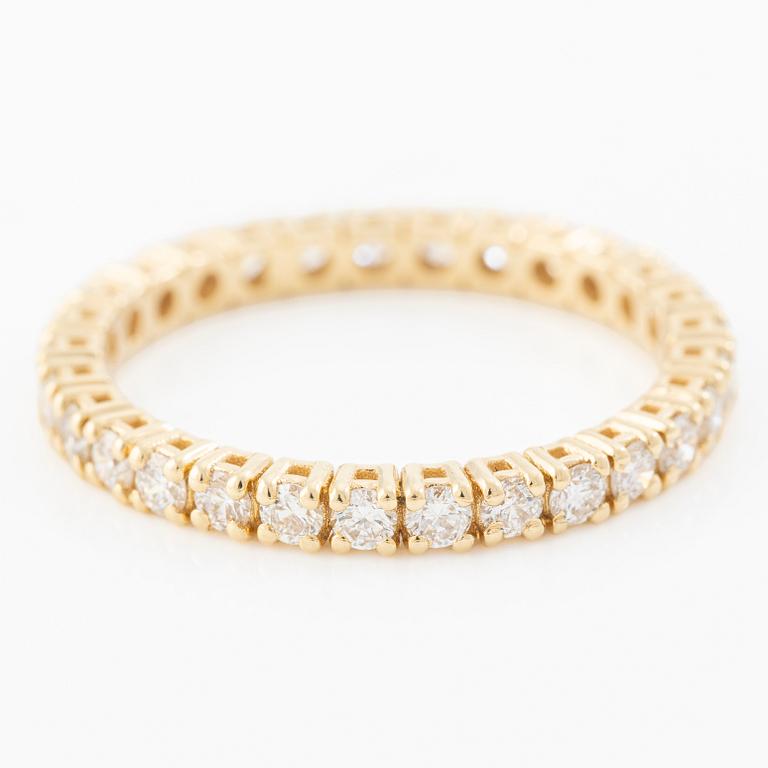 Ring, full eternity band, 18K gold set with brilliant-cut diamonds.