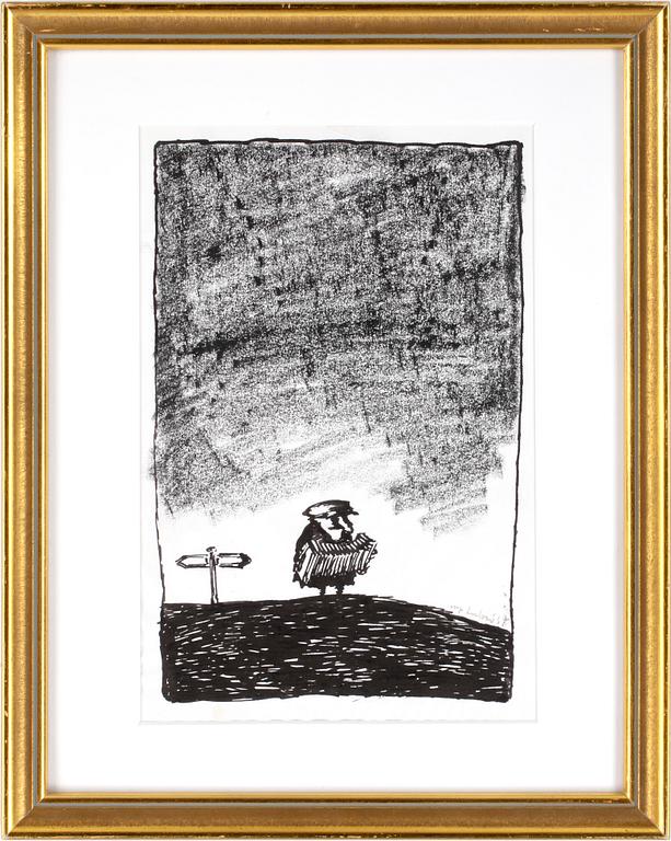 ULF LUNDKVIST, teckning. Sign.