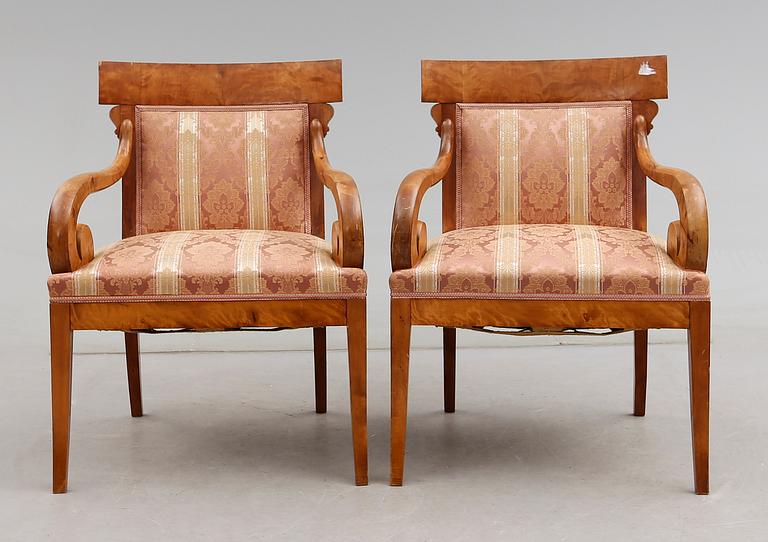 KARMSTOLAR, 1 par, Karl Johan, 1800-talets mitt.