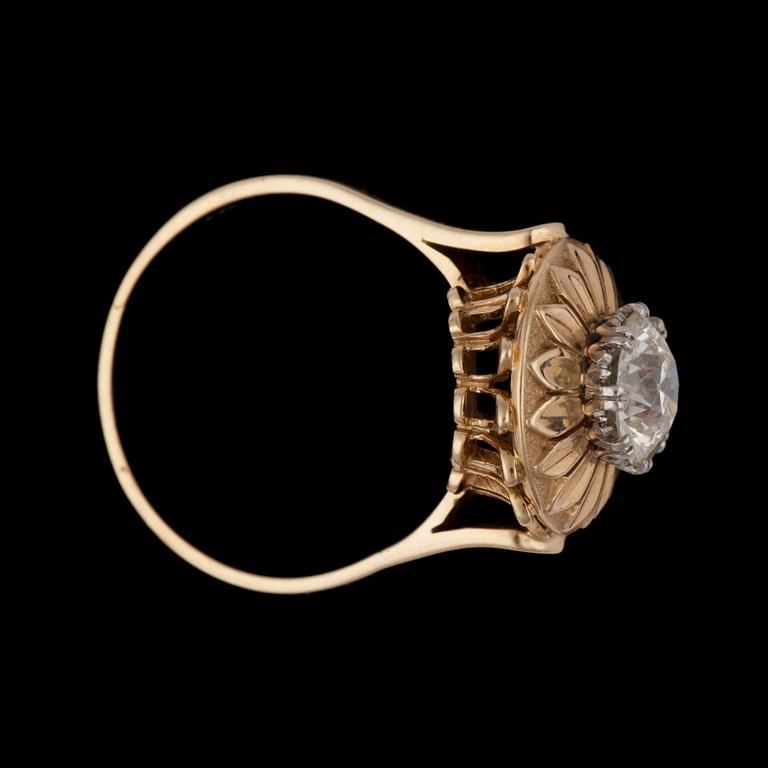 RING, gammalslipad diamant, ca 2 ct. Kvalitet ca I/VS.
