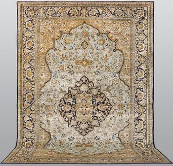 A carpet, silk Qum, ca 203 x 134 cm.