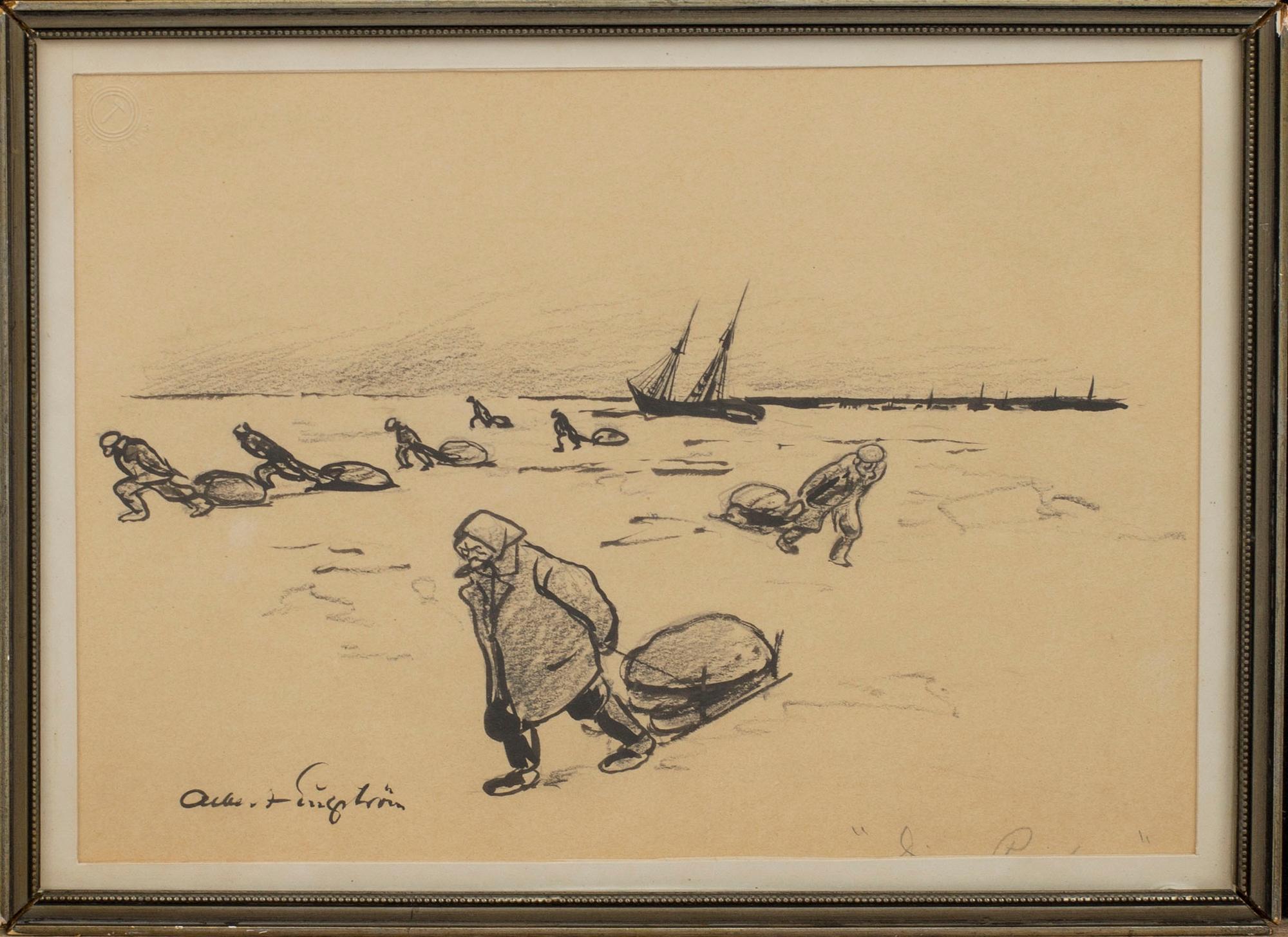 ALBERT ENGSTRÖM, tusch signerad.