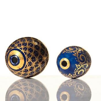 Two Russian porcelain Easter Eggs, 19th Century, presumably Imperial Porcelain Manufactory.