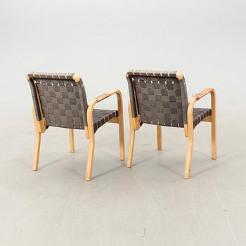 Alvar Aalto, a pair of armchairs model number 45, Finland, late 20th century.