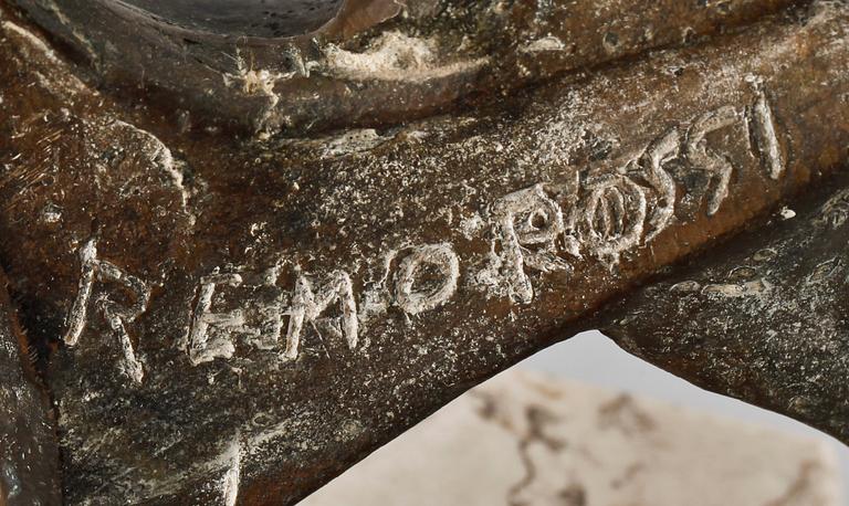 REMO ROSSI, skulptur, brons. Sign.