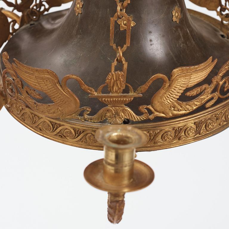 Ampel, för sex ljus, Sverige, 1800-talets första hälft, Empire.