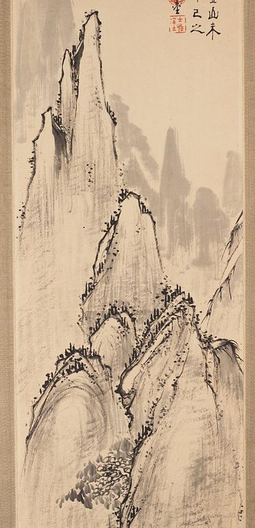 A hanging scroll, ink and colour on paper, signed Jinshi Heng and dated 1881.