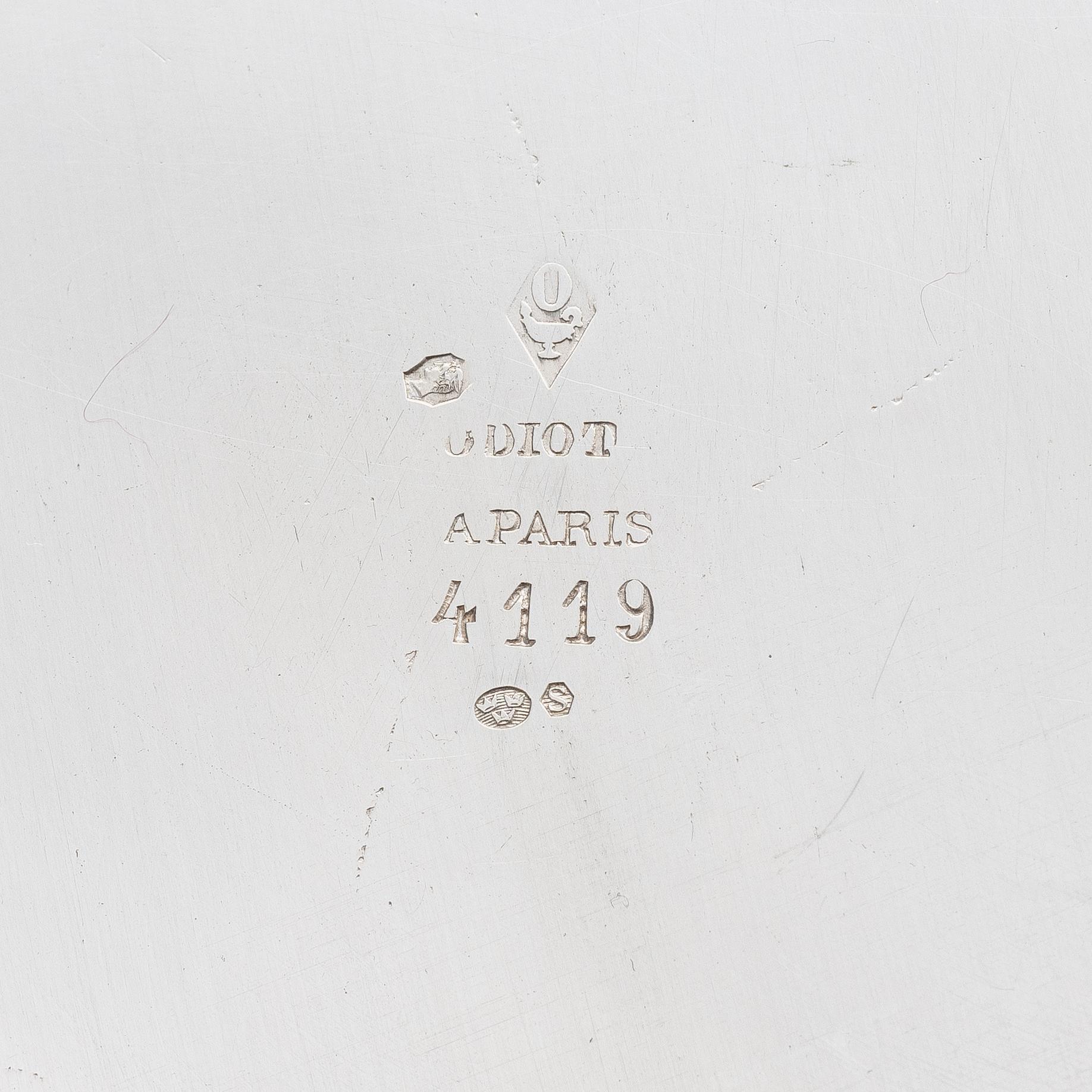 Twenty-one French silver dinner plates, marks of Maison Odiot, Paris, France, second half of the 19th century.