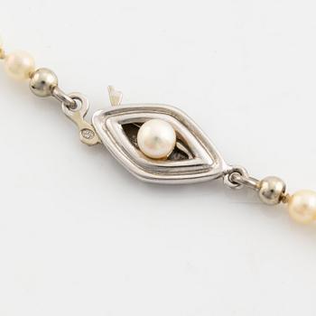 Calibrated cultured pearl necklace.