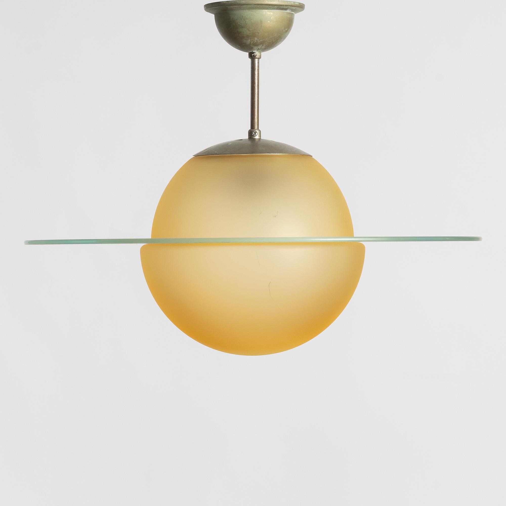 Ceiling lamp, so-called "Saturn lamp", circa 1930s/1940s.