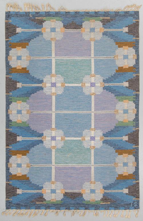 MATTO, flat weave, ca 204 x 137,5 cm, signed IS (Ingegerd Silow).