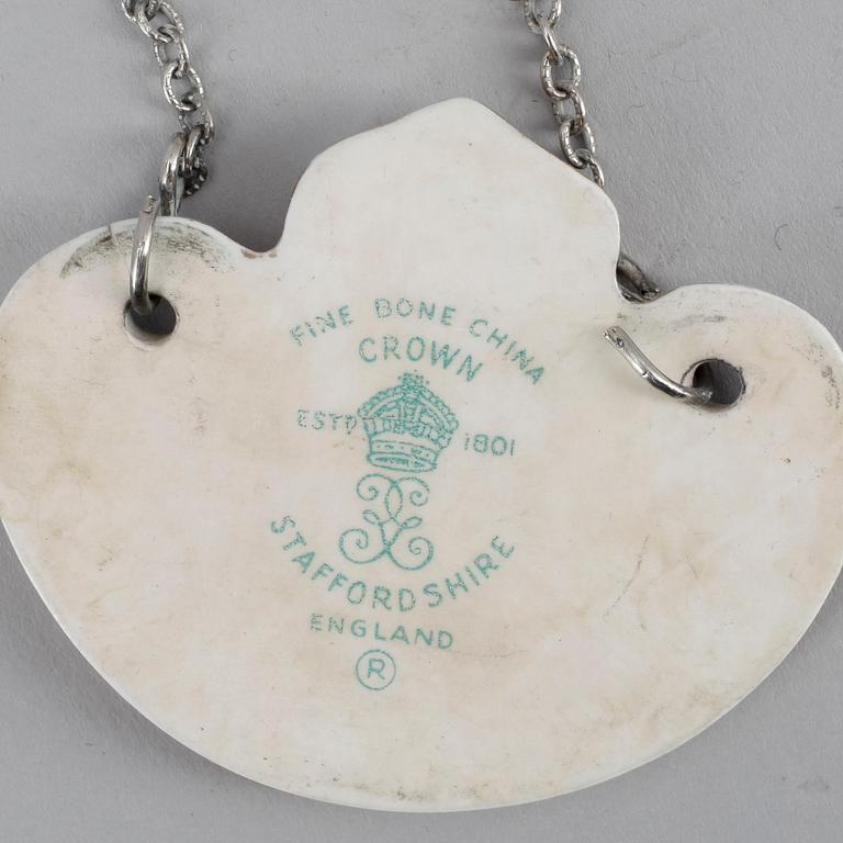 FLASKPLAKETTER, 6st, porslin, Staffordshire, 1900-talets andra hälft.