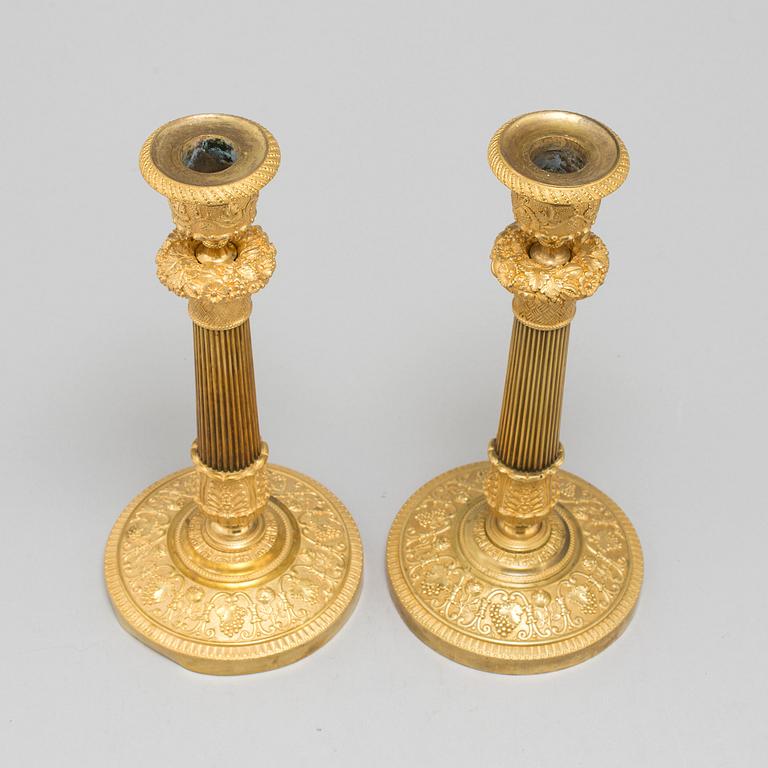 LJUSSTAKAR, ett par, Empire, Frankrike, 1800-talets första hälft.