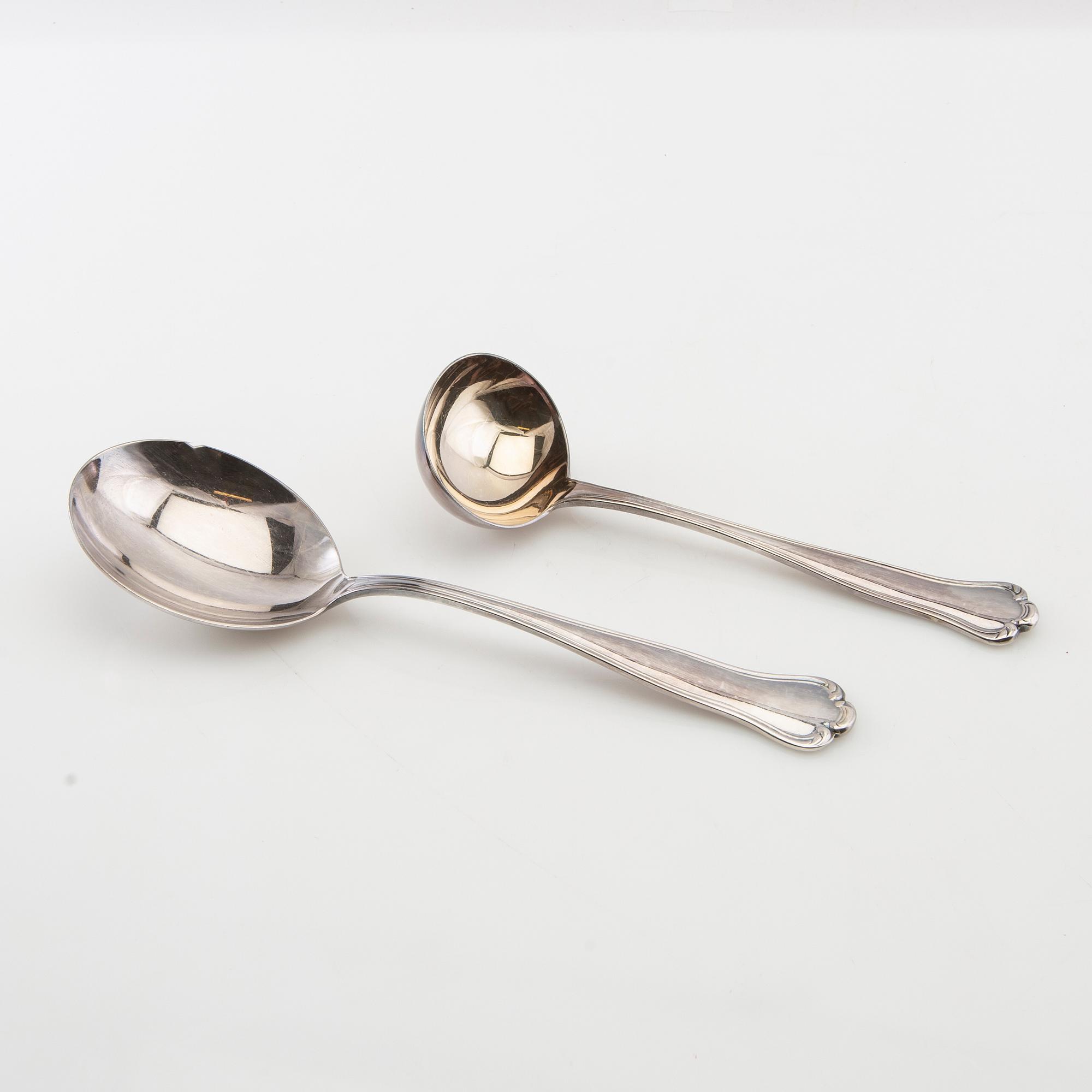 Cutlery 74 pcs "Kungsholm" silver, GAB Stockholm 1957-1966.