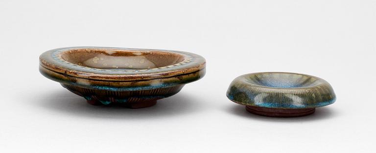 SKÅLAR, 2 st, stengods, "Farsta", Wilhelm Kåge, Gustavsberg.