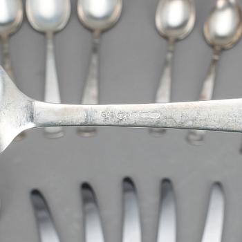 BESTICKSERVIS, 59 delar, silver, "Rosenholm", GAB, 1940-50-tal. Tot ca 2900 gram.