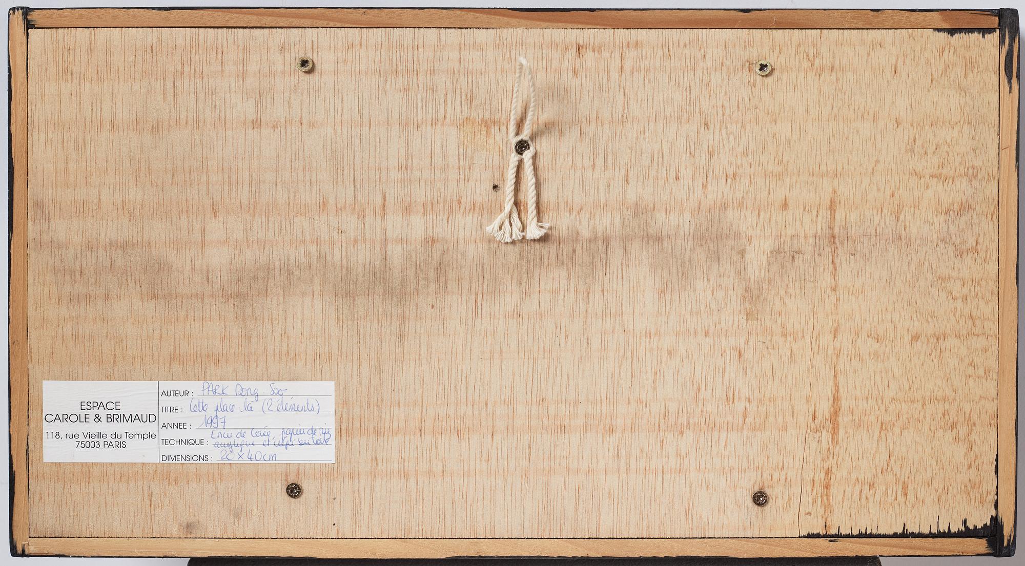 Dong-Soo Park, diptyk, blandteknik och akryl på duk, utförd 1997.