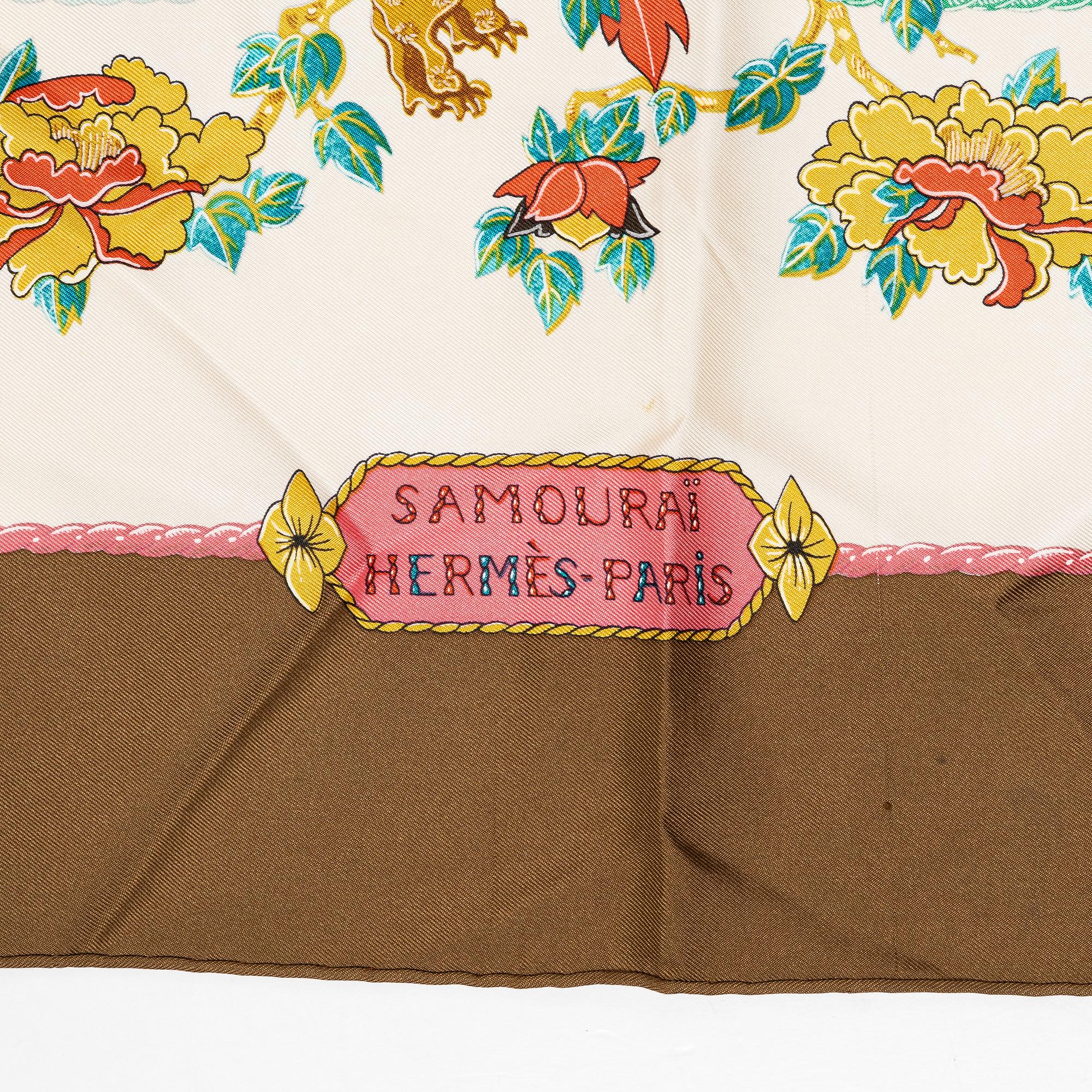 Hermès, two scarves, "Jouvence" and "Samourai".