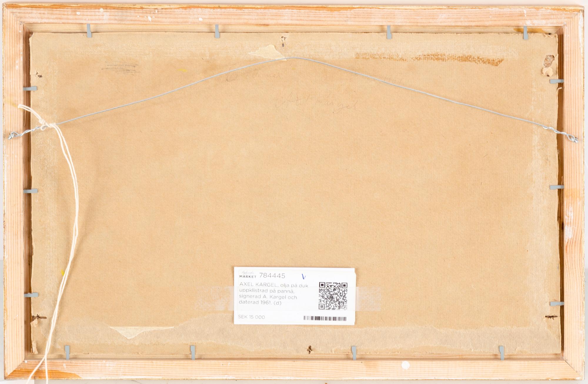 AXEL KARGEL, oil on canvas on board, signed A. kargel and dated 1961.