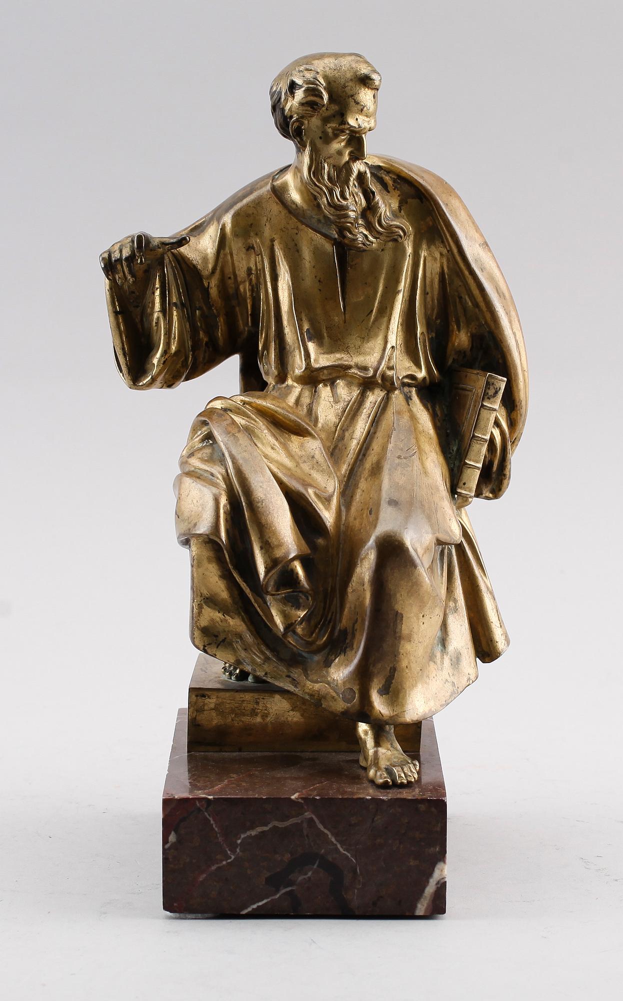 SKULPTUR, förgylld brons, renässansstil, 1800-tal.