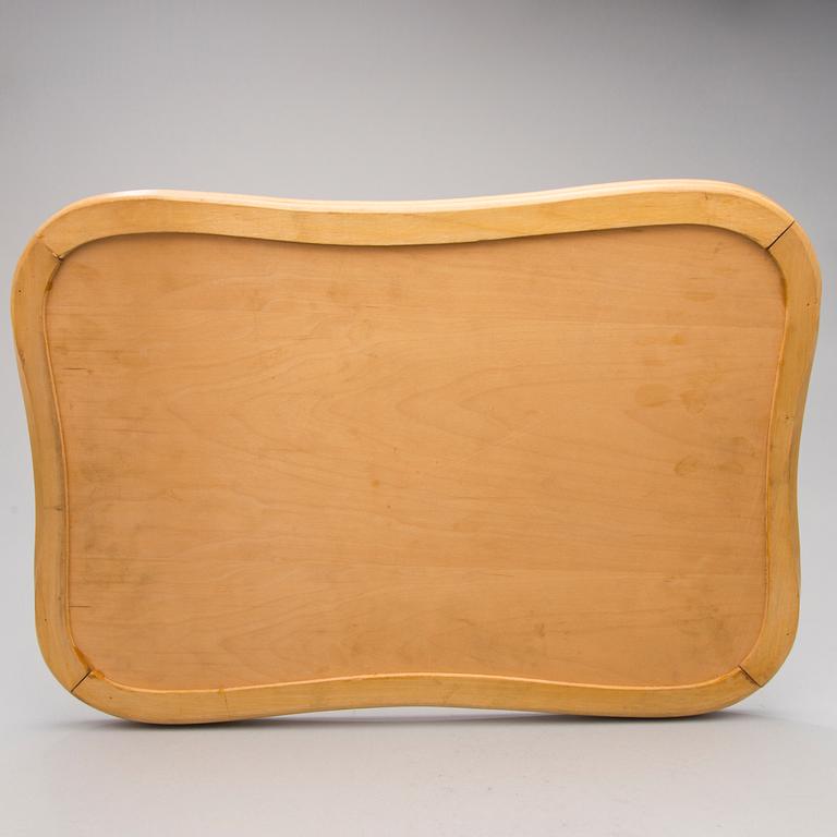 A mid 20th Century Finnish birch and plywood art tray by Hilkka-Liisa Ahola for Soinne Kni.