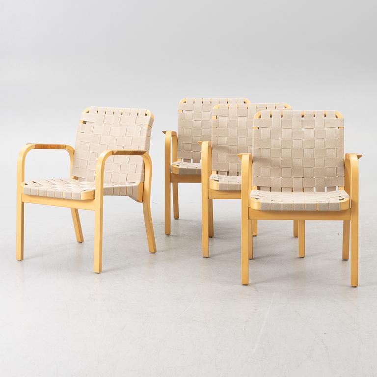 Alvar Aalto, Armchairs, 4 pcs, model 45, Artek, Finland.