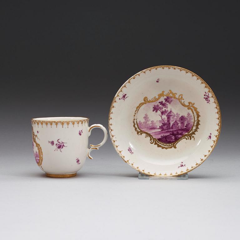 A Frankenthal cup with stand, 1760's.