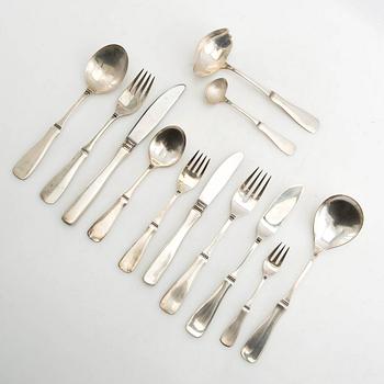 Eric Löfman, cutlery service, 123 dlr, silver, model "Uppsala", MGAB Lidköping 1960s.