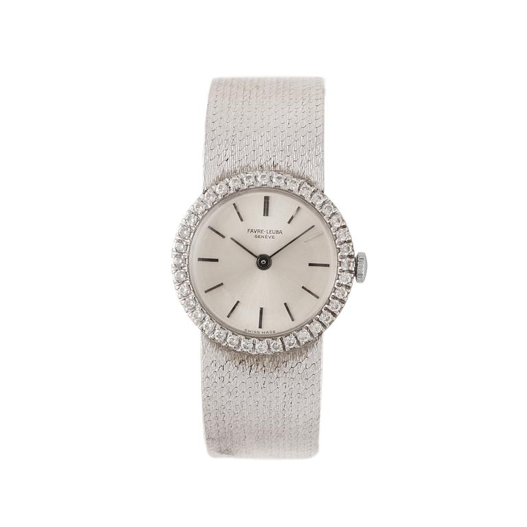 DAMKLOCKA. Favre-Leuba. Manuell. Vitguld. Ø 23 mm. 1971.