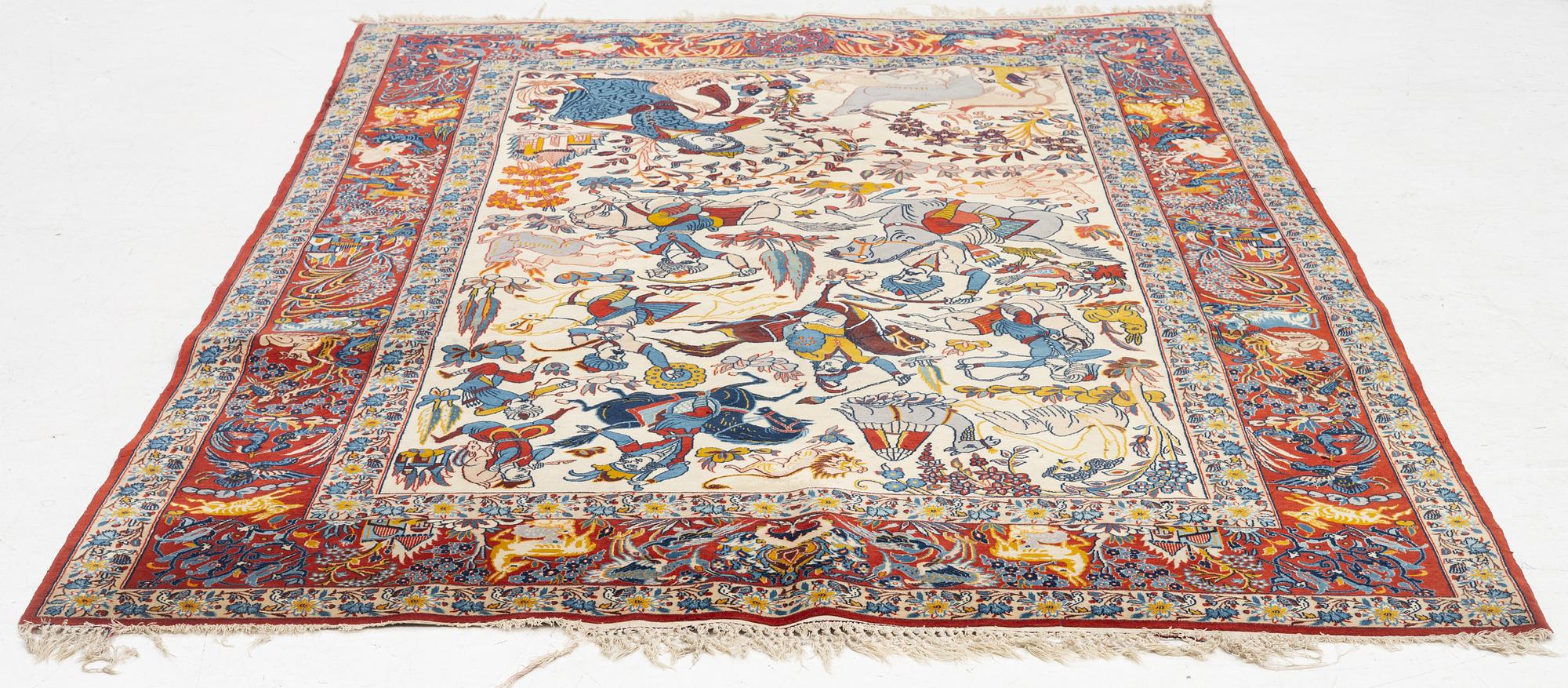 Matta, semiantik Isfahan, centrala Iran c. 225 x 143 cm.