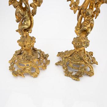 A pair of late 19th century Neo Rococo candelsticks.