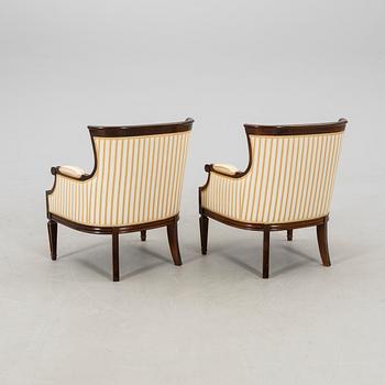 Armchairs, a pair in Louis XVI style, 20th century.