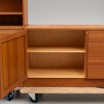 Bookcases with cabinets. 5 pieces. 1960s.