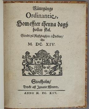 BOKPARTI DIVERSE, 7 vol, bla Matrikel öfver Svea Rikes Ridderskap och adel, Stockholm 1816.