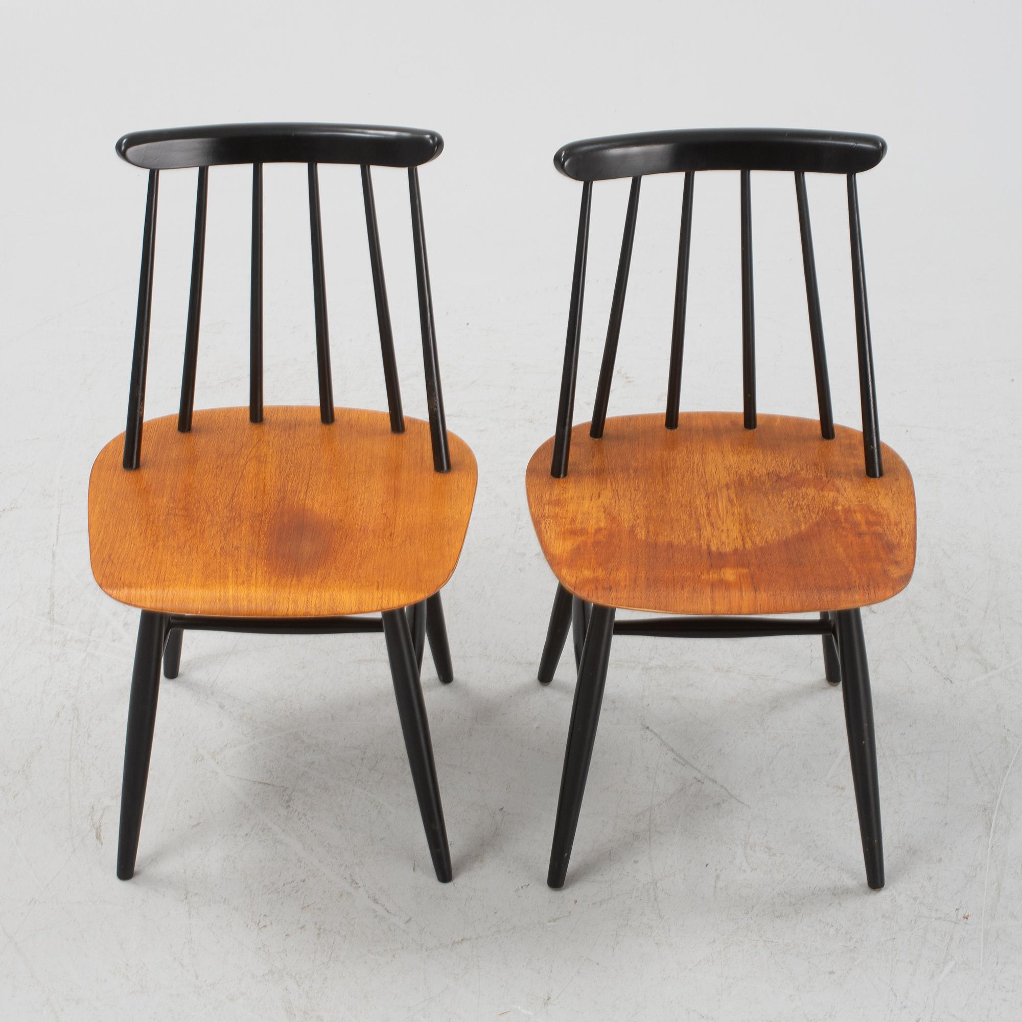 Ilmari Tapiovaara, stolar, 6 st ”Fanett”,  Edsbyverken, 1960-tal.